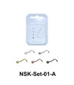 5 Silver Nose Stud Sets NSK-SET-01